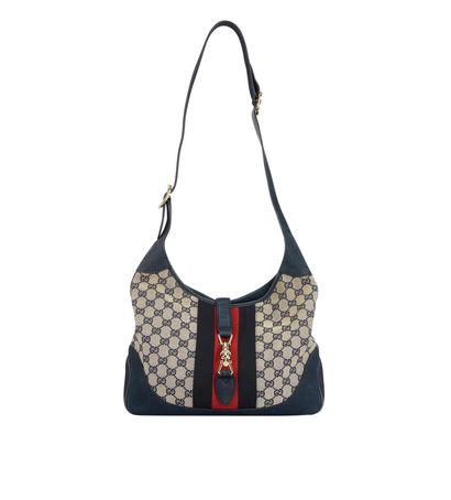 Jackie 1961 Small GG Shoulder Bag, &pound;850, Handbags, Beige/Blue/Red, Canvas/Leather, Front view